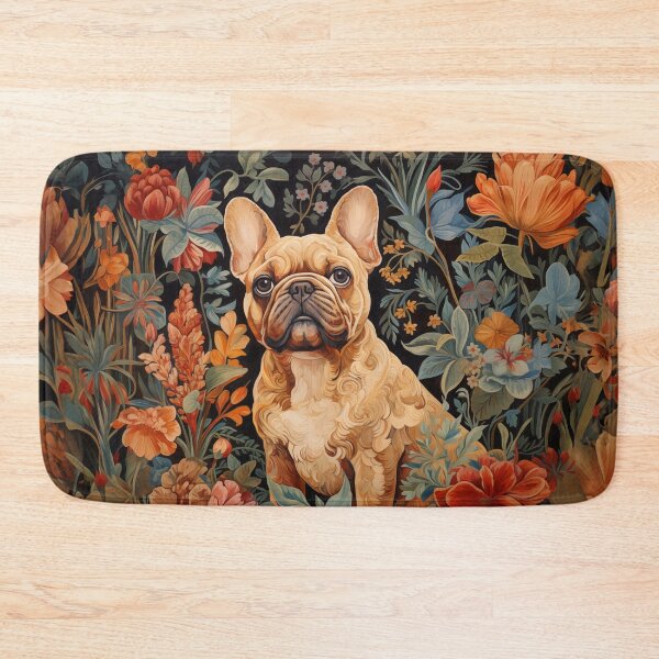 Item preview, French Bulldog in a William Morris Style Garden designed and sold by AntiqueImages.