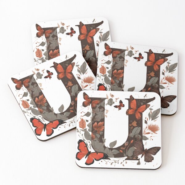 Item preview, Letter U with butterflies designed and sold by Shinery2023.