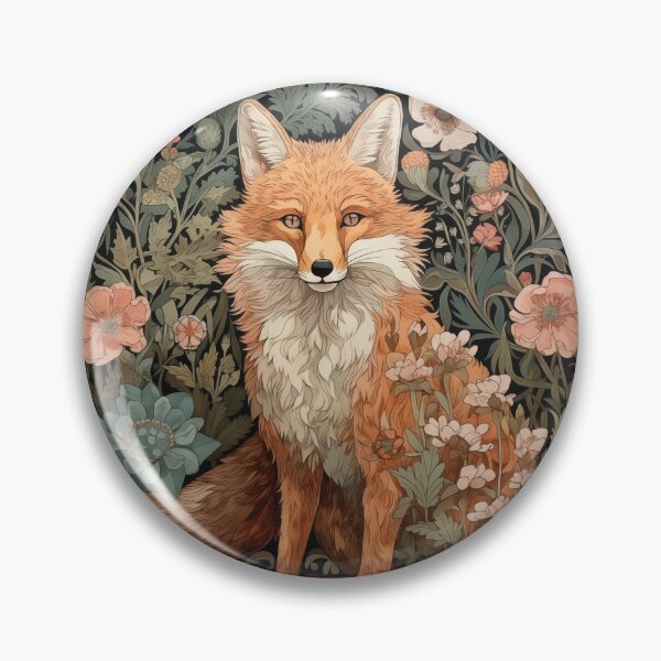 Item preview, Fox in a William Morris style Garden designed and sold by AntiqueImages.