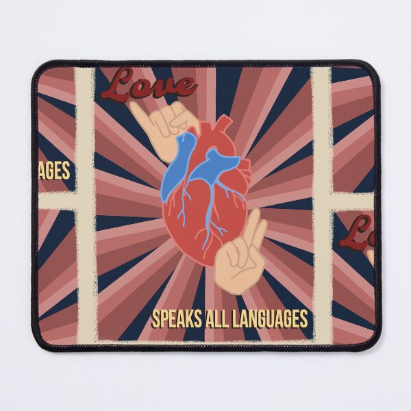 Item preview, LOVE SPEAKS ALL LANGUAGES RETRO POSTER designed and sold by ulricateodoro.