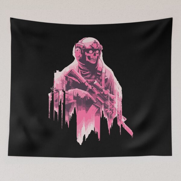 Item preview, Retro pink skull soldier designed and sold by TomFrontierArt.