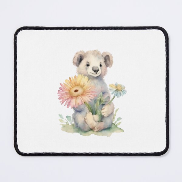 Item preview, Watercolour bear with daisy flowers designed and sold by kozlebozle007.