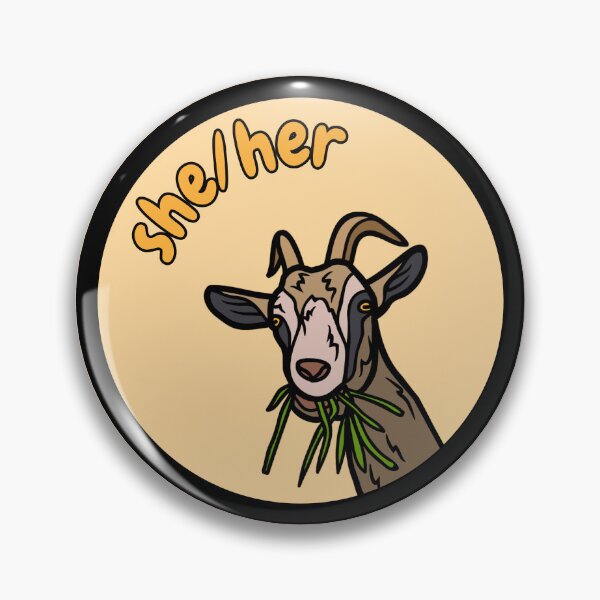 Item preview, She/Her Pronouns | Goat LGBTQ | She Her Pronoun designed and sold by Furia LGBTQ+ Accessories.