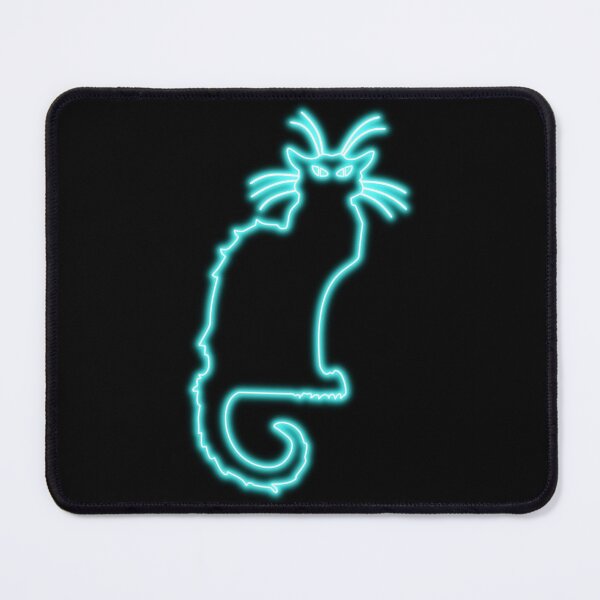 Item preview, Blue Neon Chat Noir - Black Cat - Art Nouveau: designed and sold by lachataigne.