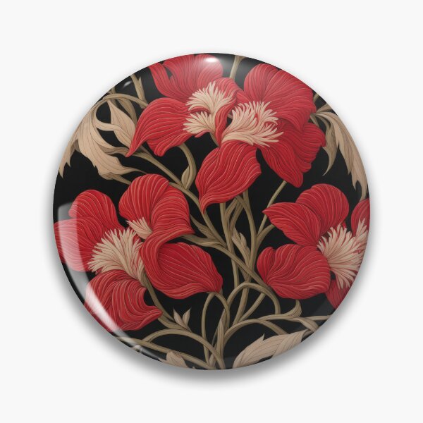 Item preview, Art Nouveau Floral Pattern Collection #1 - Red Bleeding Heart Flowers #49 designed and sold by elektronen.