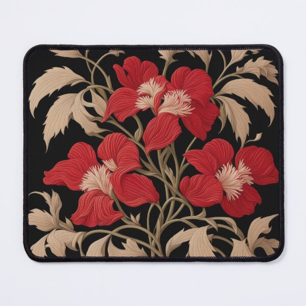 Item preview, Art Nouveau Floral Pattern Collection #1 - Red Bleeding Heart Flowers #49 designed and sold by elektronen.