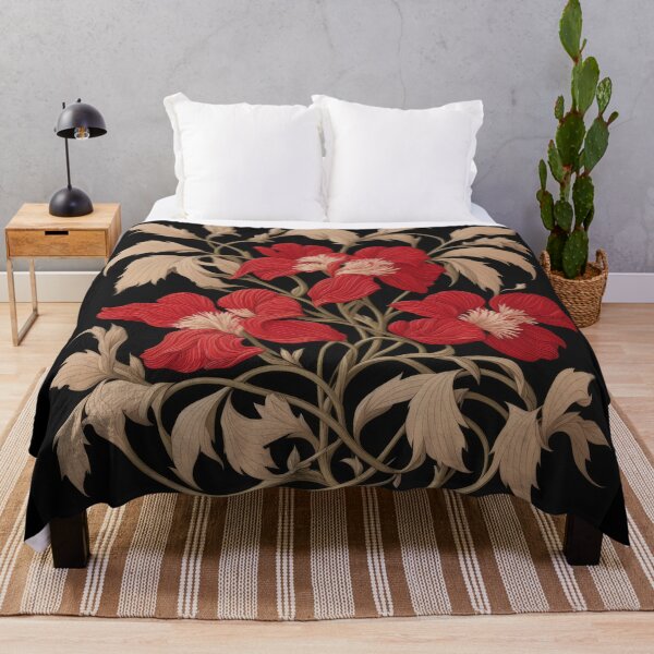 Item preview, Art Nouveau Floral Pattern Collection #1 - Red Bleeding Heart Flowers #49 designed and sold by elektronen.