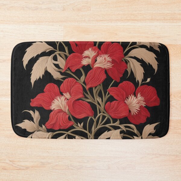 Item preview, Art Nouveau Floral Pattern Collection #1 - Red Bleeding Heart Flowers #49 designed and sold by elektronen.