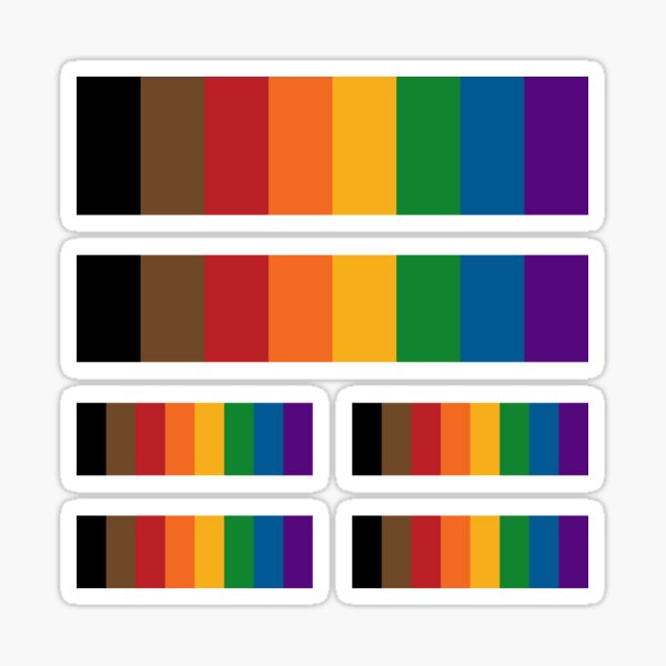 Vertical Repeating Inclusive Rainbow Pride Flag Pattern Sticker