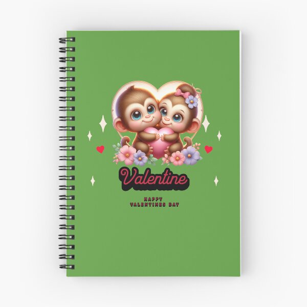 Item preview, Love at the Edge of the Heart: Sweet Valentine's Day Monkeys designed and sold by PJCreativeArt.