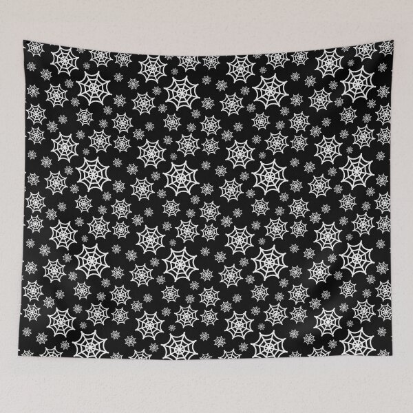 Item preview, Black and white spider webs designed and sold by dottiedigitals.