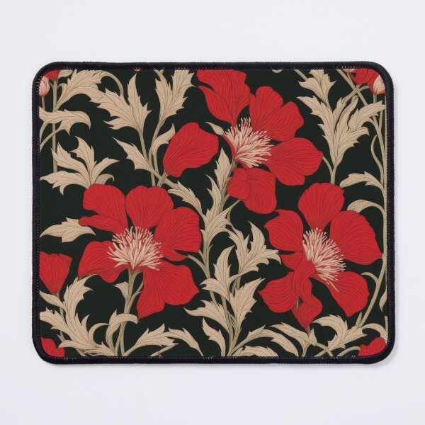 Item preview, Art Nouveau Floral Pattern Collection #1 - Red Bleeding Heart Flowers #50 designed and sold by elektronen.