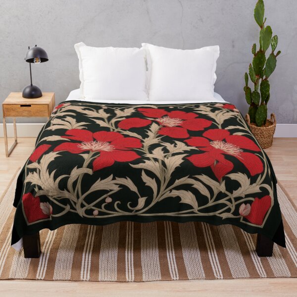 Item preview, Art Nouveau Floral Pattern Collection #1 - Red Bleeding Heart Flowers #50 designed and sold by elektronen.