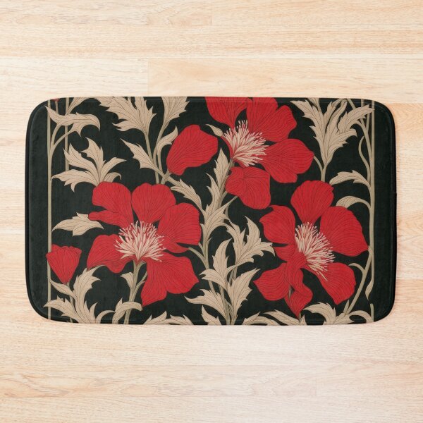 Item preview, Art Nouveau Floral Pattern Collection #1 - Red Bleeding Heart Flowers #50 designed and sold by elektronen.