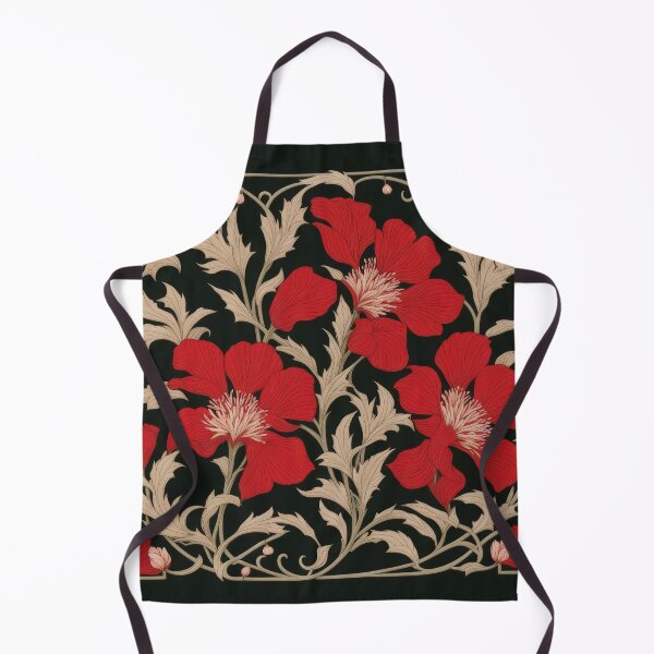 Item preview, Art Nouveau Floral Pattern Collection #1 - Red Bleeding Heart Flowers #50 designed and sold by elektronen.