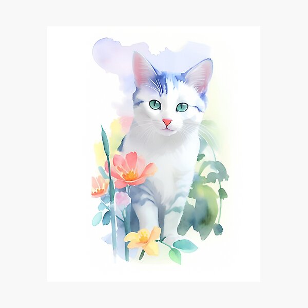 Item preview, Whiskers in the Wild: Cat's Watercolor Wanderlust designed and sold by Pixelura.