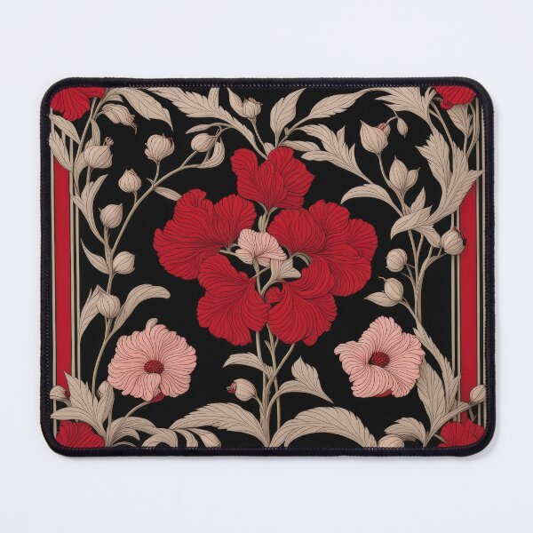 Item preview, Art Nouveau Floral Pattern Collection #1 - Red Bleeding Heart Flowers #51 designed and sold by elektronen.