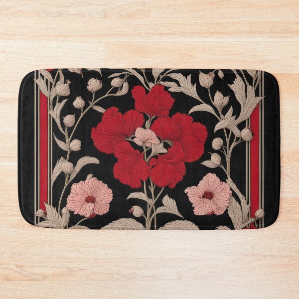 Item preview, Art Nouveau Floral Pattern Collection #1 - Red Bleeding Heart Flowers #51 designed and sold by elektronen.