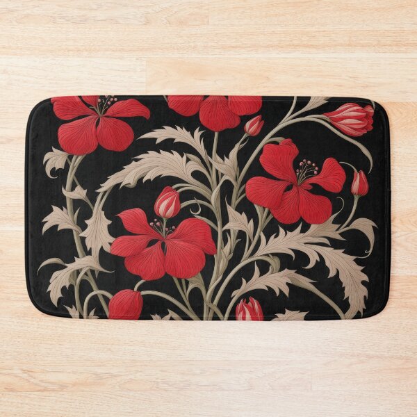 Item preview, Art Nouveau Floral Pattern Collection #1 - Red Bleeding Heart Flowers #52 designed and sold by elektronen.