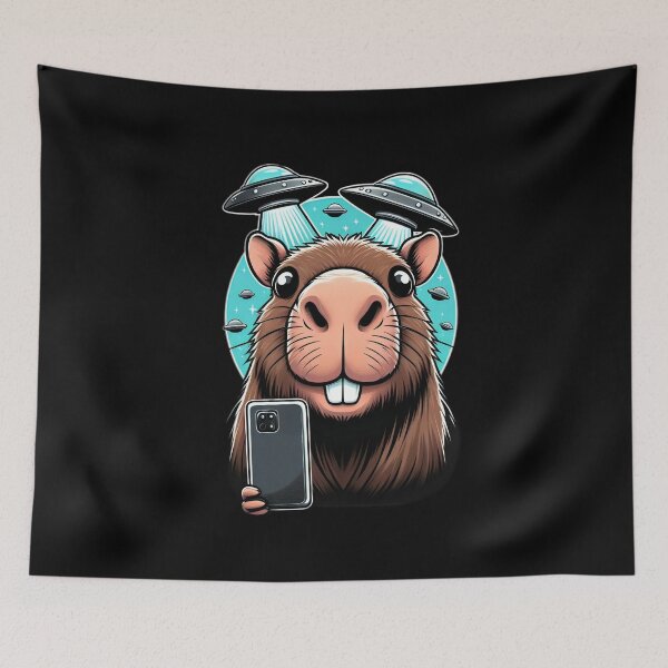 Item preview, Funny Capybara Selfie With Alien Ufos Capybara Lover Gift Funny Capybara  designed and sold by SlocifieShop.