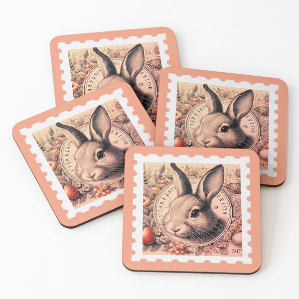 Item preview, vintage rabbit stamp designed and sold by sadieillust.