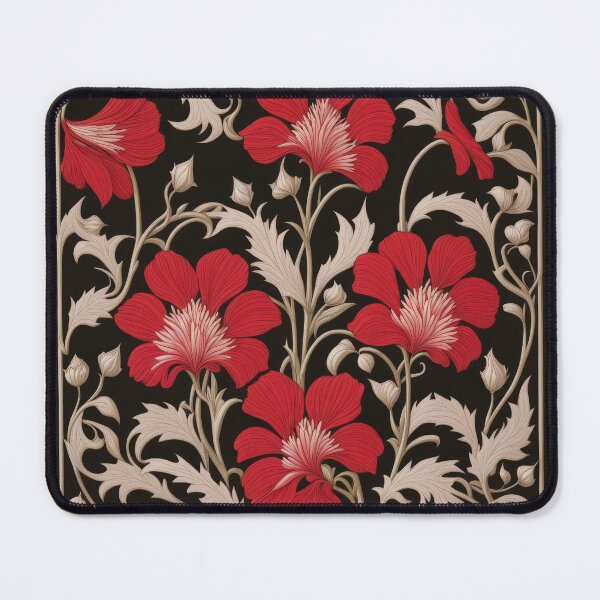 Item preview, Art Nouveau Floral Pattern Collection #1 - Red Bleeding Heart Flowers #53 designed and sold by elektronen.