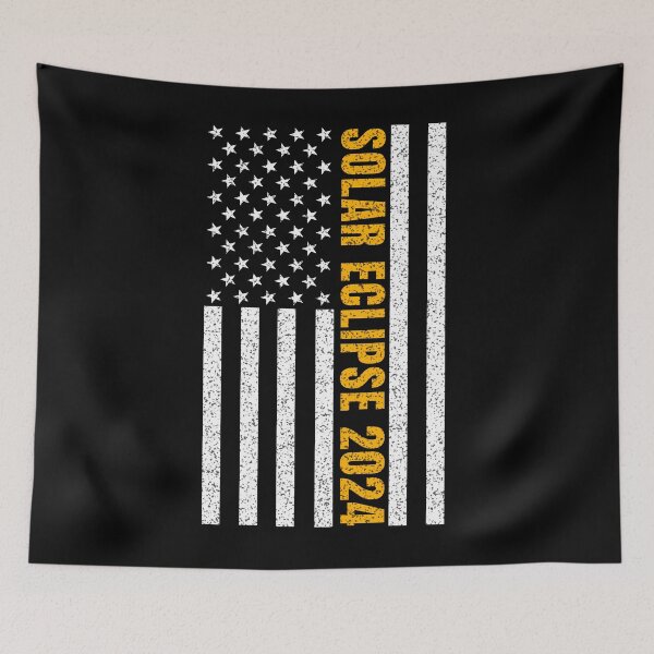 Item preview, Total Solar Eclipse USA April 8, 2024 US flag designed and sold by BattaAnastasia.