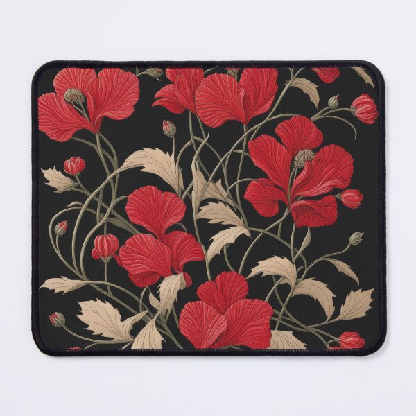 Item preview, Art Nouveau Floral Pattern Collection #1 - Red Bleeding Heart Flowers #54 designed and sold by elektronen.