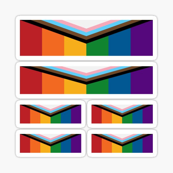 Vertical Repeating Progressive Rainbow Pride Flag Pattern Sticker