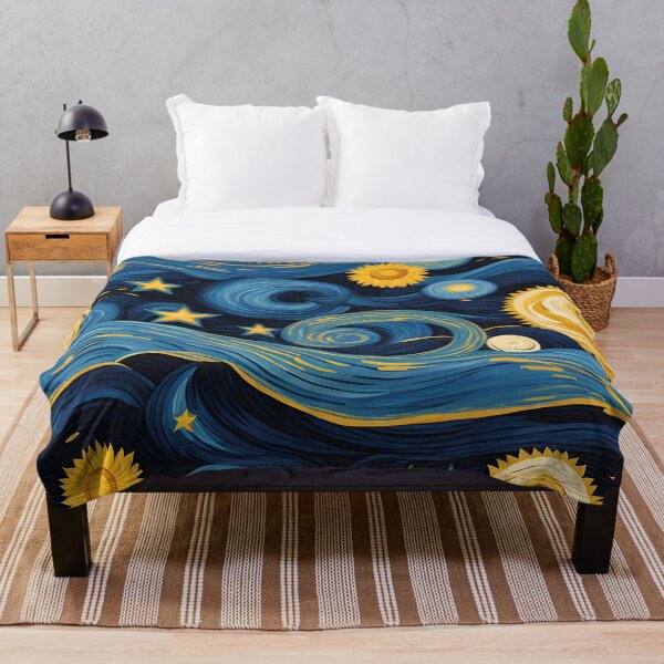 Item preview, Starry Night Meets Sunflowers Van Gogh Mashup designed and sold by Ricaso.