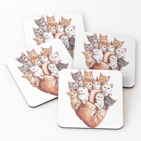 Item preview, Heart Cats designed and sold by Kobi-PrintVibes.