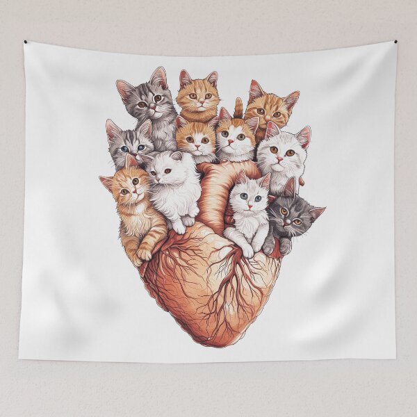 Item preview, Heart Cats designed and sold by Kobi-PrintVibes.