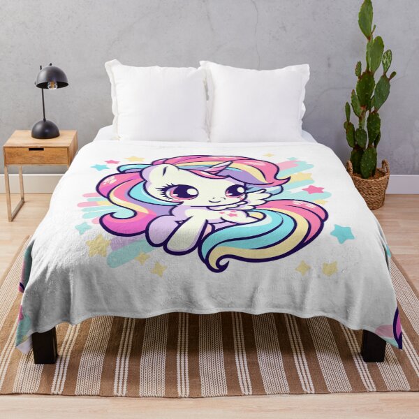 Item preview, Cute little pony with rainbow hair on a colored background designed and sold by hellolen.