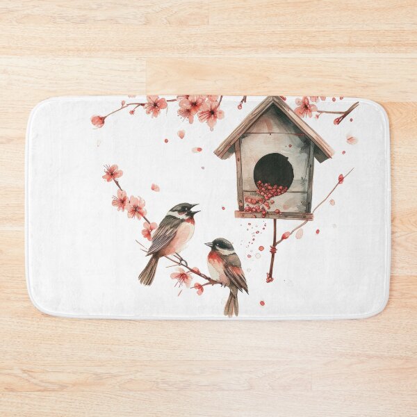 Item preview, Bird house under cherry blossoms designed and sold by FlowersColorful.