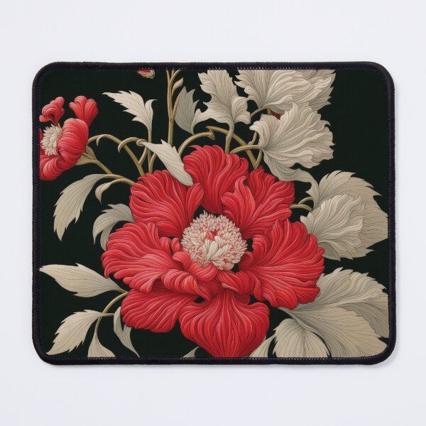 Item preview, Art Nouveau Floral Pattern Collection #1 - Red Bleeding Heart Flowers #56 designed and sold by elektronen.
