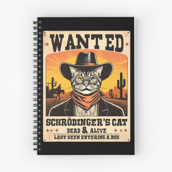 Item preview, Schrödinger's cat Wild West Wanted Poster - Science Humor designed and sold by artColourized.