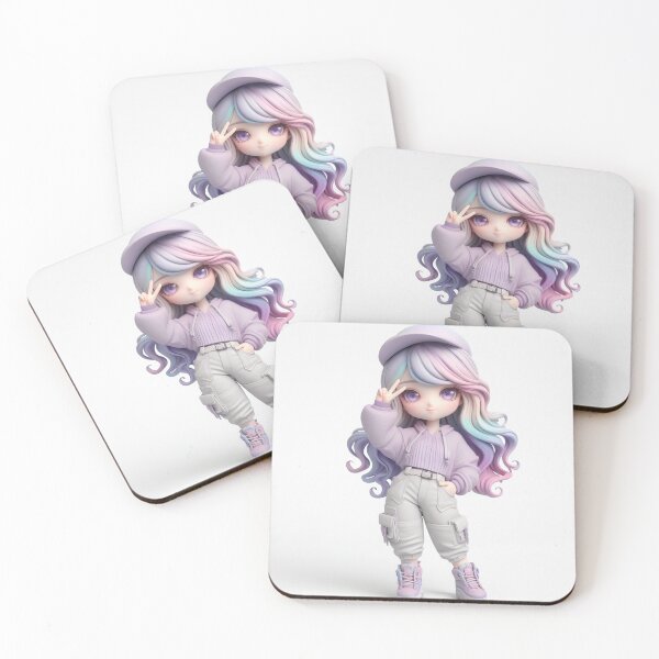 Item preview, Cute 3d figure of a rainbow girl designed and sold by hellolen.