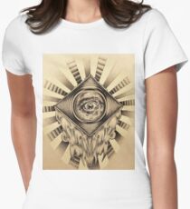“Iris” Pointillism mixedmedia Women's Fitted T-Shirt