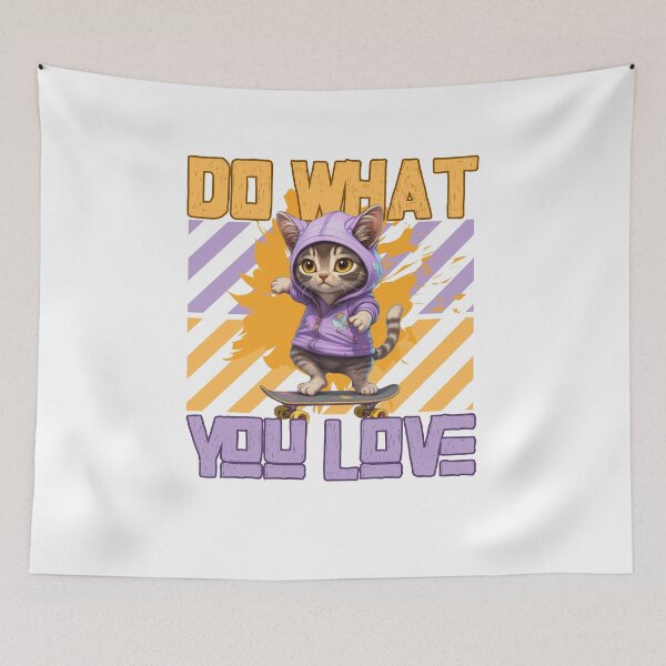 Item preview, Purple Passion Cruiser: 'Do What You Love' Motivational Cat designed and sold by Tomasz C.