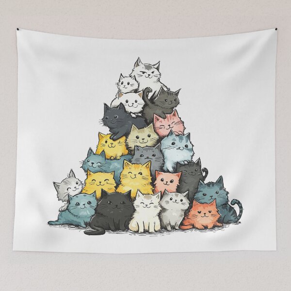 Item preview, Pile of Cats Cat Meowtain designed and sold by Kobi-PrintVibes.