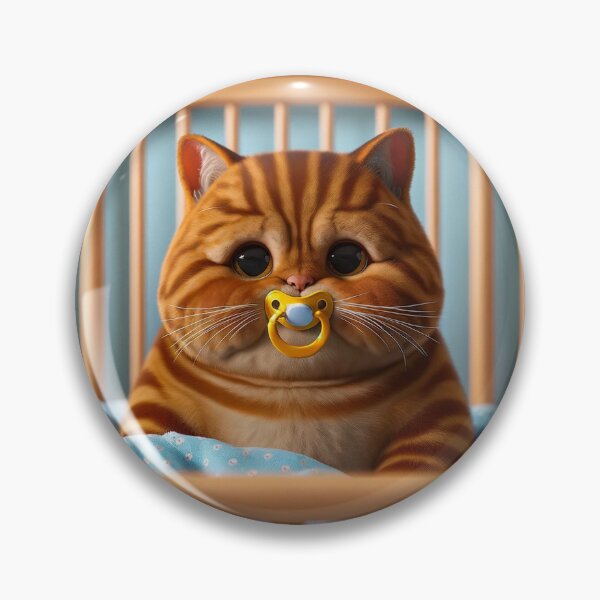 Item preview, Chubby Red Cat in a Crib designed and sold by catontheroof.