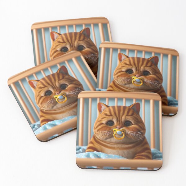 Item preview, Chubby Red Cat in a Crib designed and sold by catontheroof.