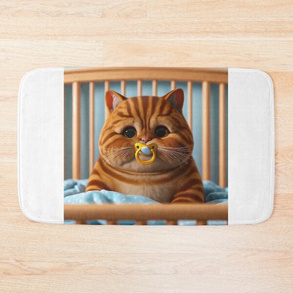 Item preview, Chubby Red Cat in a Crib designed and sold by catontheroof.