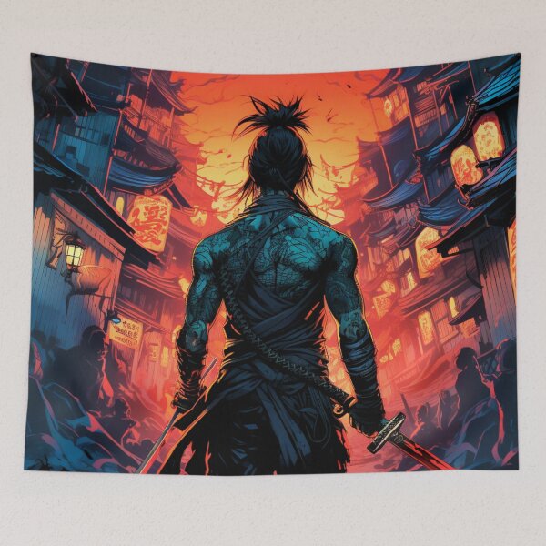 Item preview, Blazing Samurai Spirit: Fiery Artwork of a Fearless Warrior designed and sold by JojoArtEvo.