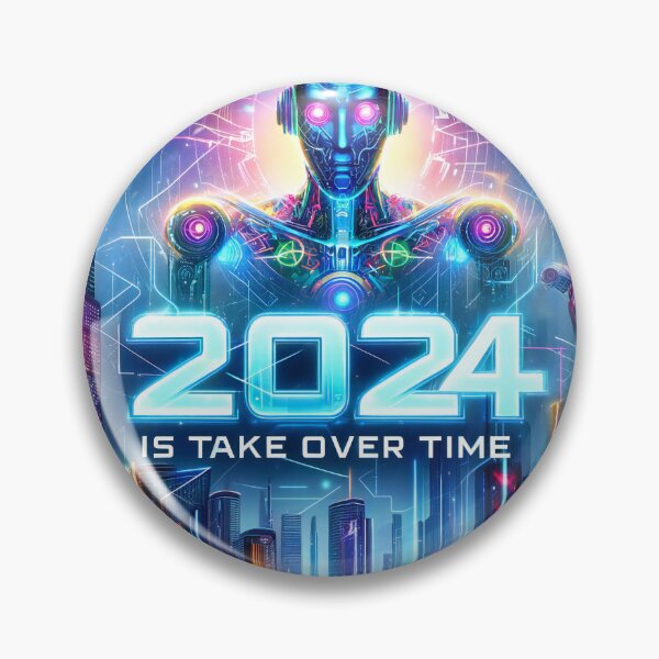 Item preview, Dawn of the Cybernetic Epoch: Robots Rule in 2024" designed and sold by ArtComixHaven.