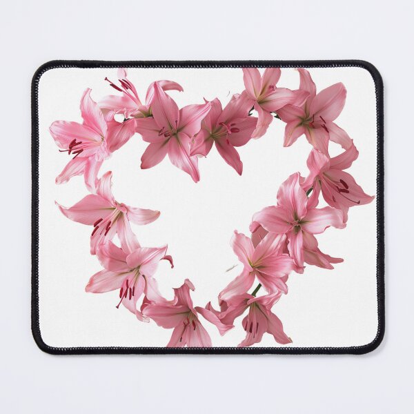 Item preview, Pink Lilies Heart Floral Artwork designed and sold by KatanaCreative.
