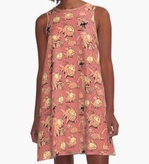 Chewster - Land Sharks - Orange Pattern A-Line Dress