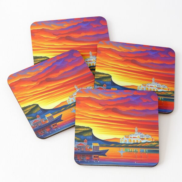 Item preview, Calm Maritime Village: Idyllic Sunset Scene 5 designed and sold by artnftjimmy.
