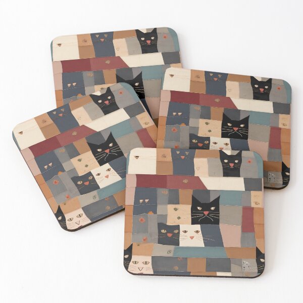 Item preview, cat face patchwork design designed and sold by aledfychan.