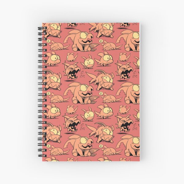Chewster - Land Sharks - Orange Pattern Spiral Notebook